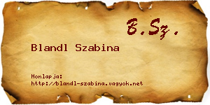 Blandl Szabina névjegykártya