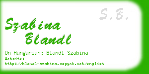 szabina blandl business card